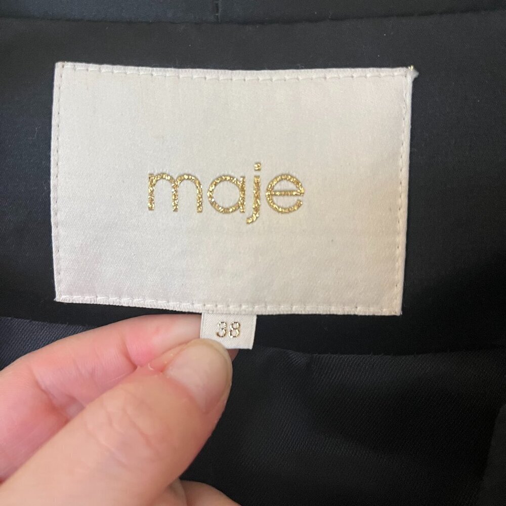 Maje Sequin Black Blazer Sz 38 - Picture 3 of 7